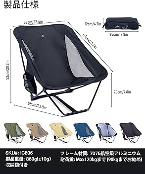 Amazon.co.jp: 【iClimb（アィクライム）】キャンプあぐらチェア